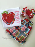 Apple Bow - Sweet to the Core - 5 to 6 inch school hairbow - Darling Little Bow Shop
