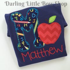 Back to School Shirt for boys -- Apple of My Eye