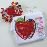 Apple Bow - Sweet to the Core - 5 to 6 inch school hairbow - Darling Little Bow Shop