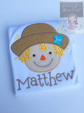 Scarecrow shirt or bodysuit for boys and baby boys - Autumn Friends - - Darling Little Bow Shop