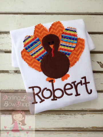 Thanksgiving Bodysuit or Shirt for Baby Boys, Turkey Shirt or Bodysuit - Darling Little Bow Shop
