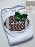 Girls Football Bodysuit or shirt, Football Princess with CHOICE of Color and name - Darling Little Bow Shop