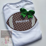 Girls Football Bodysuit or shirt, Football Princess with CHOICE of Color and name - Darling Little Bow Shop