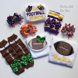 Girls Football Bodysuit or shirt, Football Princess with CHOICE of Color and name - Darling Little Bow Shop