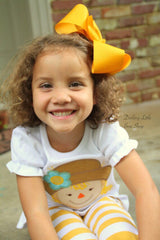 Mustard Gold Bow -- beautiful boutique hairbow made with autumn gold ribbon -- choose 3", 4", 5" or 6"