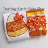 Candy Corn Sweetie Outfit - Darling Little Bow Shop