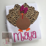Turkey bodysuit or shirt for girls, Turkey Glam - Darling Little Bow Shop