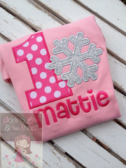 Baby Girl First Birthday bodysuit, Winter ONEderland
