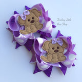 Puppy Bow, Puppy PAWty Puppy theme hairbow - Darling Little Bow Shop