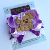 Puppy Bow, Puppy PAWty Puppy theme hairbow - Darling Little Bow Shop