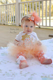 Newborn Coming Home Outfit in peach, mint and gold - Darling Little Bow Shop