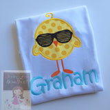 Easter Shirt or Bodysuit for boys -- One Cool Dude -- Easter Chick bodysuit or shirt with name in pastel blue - Darling Little Bow Shop
