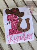 Cowgirl Birthday Shirt or Bodysuit -- Her First Rodeo -- 1st birthday cowgirl shirt in pinks, bandana, burlap - Darling Little Bow Shop