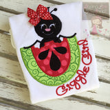 Watermelon shirt, tank top or bodysuit for girls -- Summertime Picnic -- watermelon and ant applique with her name - Darling Little Bow Shop