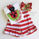 Watermelon outfit for baby girls -- Summertime Picnic -- personalized bodysuit, leg warmers, bow with headband  - Sizes NB to 24m - Darling Little Bow Shop