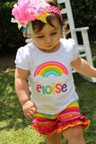 Rainbow shirt or bodysuit for girls - Darling Little Bow Shop