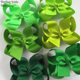 Green Bow, Green Hairbow -- CHOOSE from 6 shades -- Hunter, Emerald, Apple, Lime/Lemongrass, Lypple, Neon  -- 3" 4" 5" or 6" bow - Darling Little Bow Shop