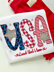 USA Land that I Love shirt, tank or bodysuit for Girls 4th of July
