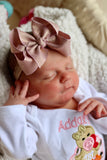 Pink and Gold Ribbon bow, choose single layer or double stacked - Darling Little Bow Shop