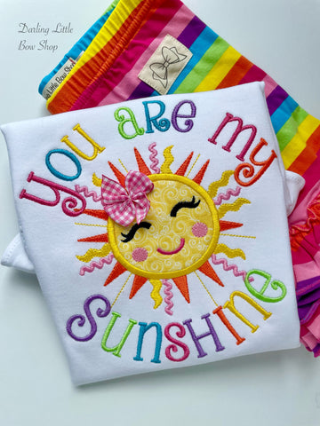 You are My Sunshine Shirt in rainbow colors - Darling Little Bow Shop