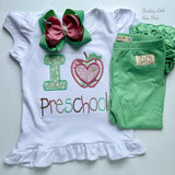 I love School shirt -- customize for preschool, kindergarten, 1st grade, etc - Darling Little Bow Shop