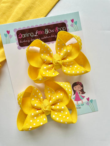 Swiss Dot Boutique Pigtail Hairbows | choose your color | Made In The USA - Darling Little Bow Shop