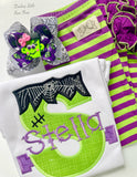 Frankenstein Initial shirt or bodysuit for girls - Darling Little Bow Shop