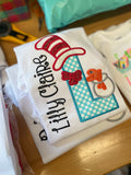 Girls Cat in the Hat Shirt - I love reading - Darling Little Bow Shop