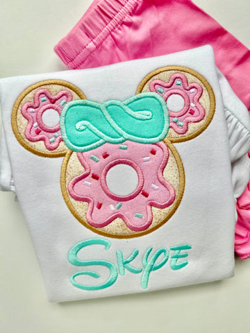 Minnie Donut shirt, ruffle shirt, tank or bodysuit - Darling Little Bow Shop