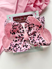Pink and Gold Leopard Print hairbow