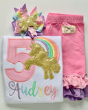 Fairytale Ruffle Shorties, Pink, Light Pink and Lavender Ruffle Shorts - Darling Little Bow Shop