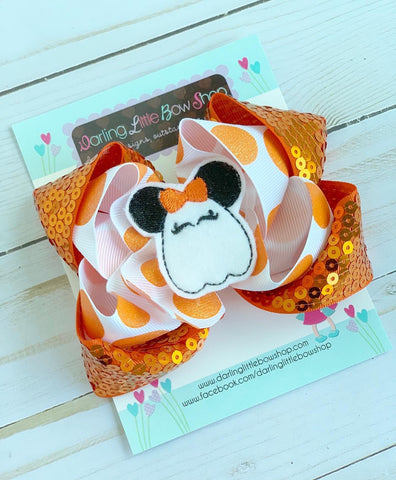 Miss Mouse Halloween Ghost Bow - Darling Little Bow Shop
