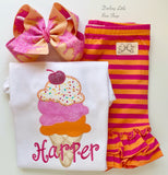 Sherbet Ice Cream Shirt or bodysuit for girls - Darling Little Bow Shop
