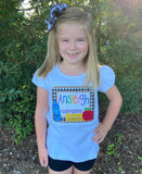 Girls Chalkboard Shirt for back to school, first day of Kindergarten,  chalkboard shirt with grade and name - Darling Little Bow Shop