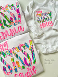 Big or Little Sissy Shirt, Sweatshirt or Bodysuit in bright lilly fabric - Darling Little Bow Shop