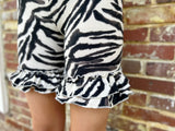 Zebra Ruffle Shorties for girls sizes 12m to 10 - Darling Little Bow Shop