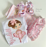 Ballerina bodysuit or shirt for girls - Darling Little Bow Shop