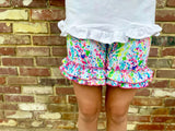 Tropical Print Ruffle Shorties | Ruffle Shorts - Darling Little Bow Shop