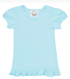 Aqua tank or ruffle shirt with Mermaid tail monogram - Darling Little Bow Shop