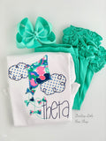 Girls Kite shirt, ruffle shirt, tank or bodysuit -- Royal, Navy and Mint kite in Lilly fabric - Darling Little Bow Shop