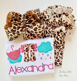Oatmeal Leopard Bow - choose 3" 4" 5" 6" or 8" bow - Darling Little Bow Shop