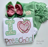 I love School shirt -- customize for preschool, kindergarten, 1st grade, etc - Darling Little Bow Shop