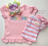 Pink Pastel Rainbow name shirt for girls - Darling Little Bow Shop
