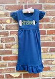 Navy Pencil Name Dress - Darling Little Bow Shop