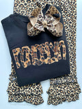 Leopard print name monogram sweatshirt - Darling Little Bow Shop