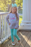 Aqua Button Leggings - Darling Little Bow Shop