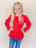 Red Valentine Ruffle shirt or Sweatshirt - Darling Little Bow Shop