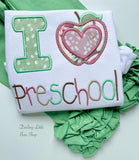 I love School shirt -- customize for preschool, kindergarten, 1st grade, etc - Darling Little Bow Shop