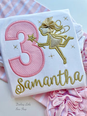 Fairy Birthday Shirt or Bodysuit in pink and gold