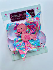 Flamingo hairbow